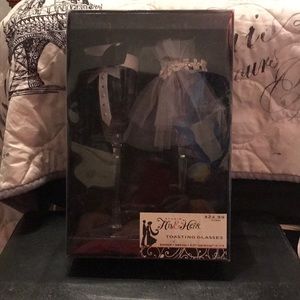 His & hers champagne glasses